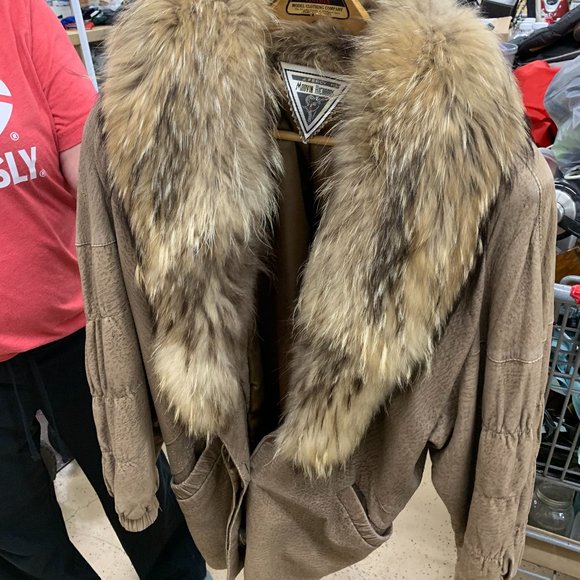 Women's leather overcoat with fur collar J Percy for Marvin Richards - Picture 7 of 7